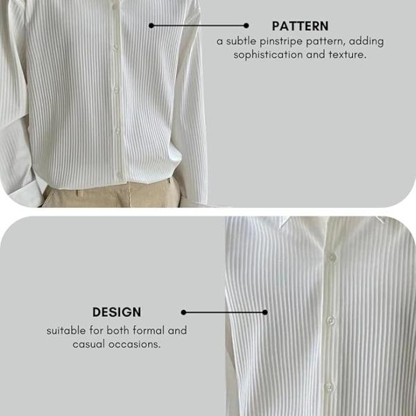 GRECIILOOKS Mens Formal Button Down Shirt – Slim Fit Polycotton Shirt's for Men | Textured Full Sleeve| Business & Meeting Ready