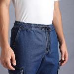 INKD Men's Regular Fit Joggers - Mid -Rise | Cotton Blend | Stretchable Fabric| Elasticated Waistband | Jeans for Men