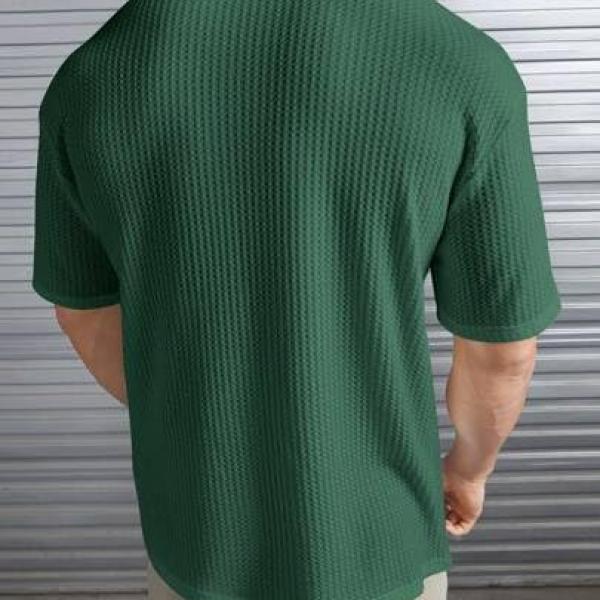 O3e® Mens Solid Dotted Unique Design Oversized Tshirt for Men - Round Neck Loose Fit Drop Shoulder Mens T-Shirt