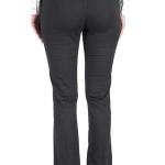 Women’s Black Formal Office Pants – Solid Cotton Blend, Button & Zip Closure