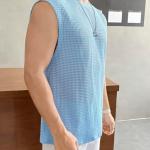 O3e || T-Shirt for Mens Waffle Tank Tops Sleeveless Round Neck Polycotton Use for Gym, Running and Outdoor