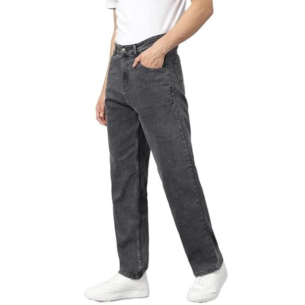 Relaxed Fit Straight-Leg Jeans|Comfortable & Durable Denim Jeans