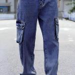 Ben Martin Men's Denim Cotton Cargo Jeans || Stretchable Baggy Fit || High Waist Loose Cargos for Men with Box Pockets || Stylish Gen-Z Streetwear
