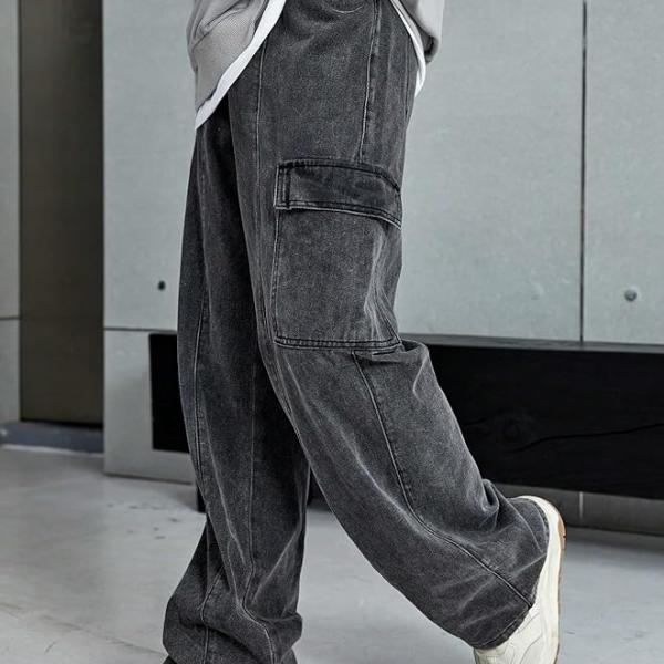 KOTTY Men's Denim Cargo Jeans – Stylish Utility Pants with Multiple Pockets and Durable Stretch Denim Fabric