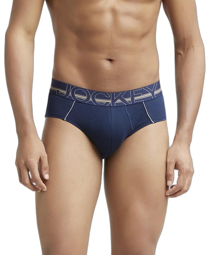 Jockey US14 Men's Super Combed Cotton Solid Brief with Ultrasoft Waistband