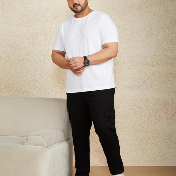 Symbol Men's Solid Cotton T Shirt | Round Neck | Half Sleeve | Plain-Regular Fit