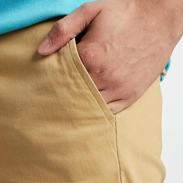 Mens Cotton Rich Stretchable Regular Fit Chino Shorts |Slant Pockets