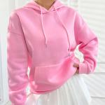 Women’s Pink Back-Printed Oversized Hoodie Sweatshirt – Cozy Winter Wear