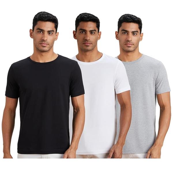 Symbol Men's Solid Cotton T Shirt | Round Neck | Half Sleeve | Plain-Regular Fit
