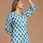 Women’s Handcrafted Cotton Cambric Printed Short Kurti – Jaipur Artisanal Collection