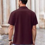 ColorChakra Casual Waffle Knit Shirt for Men Stylish Half Sleeve Mens Shirts M to 3XL