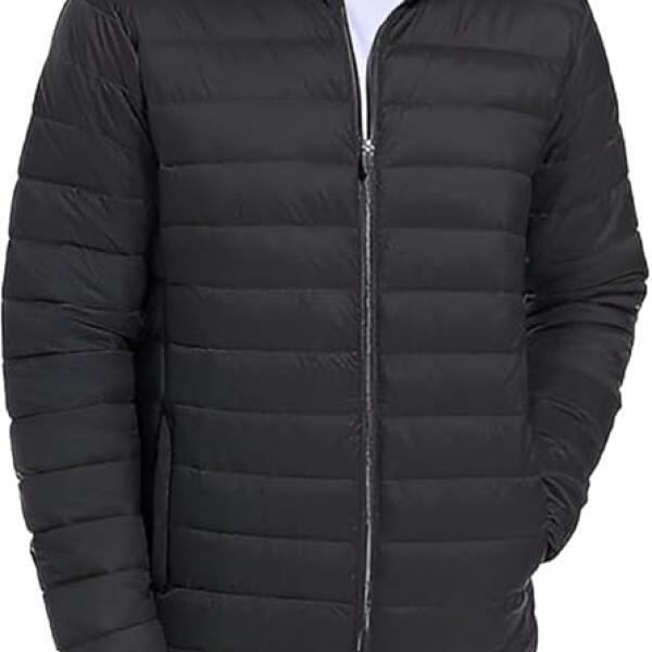 Men’s Premium Nylon Puffer Bomber Jacket – Winter Warm, Water-Resistant, Stylish Casual Biker Hoody