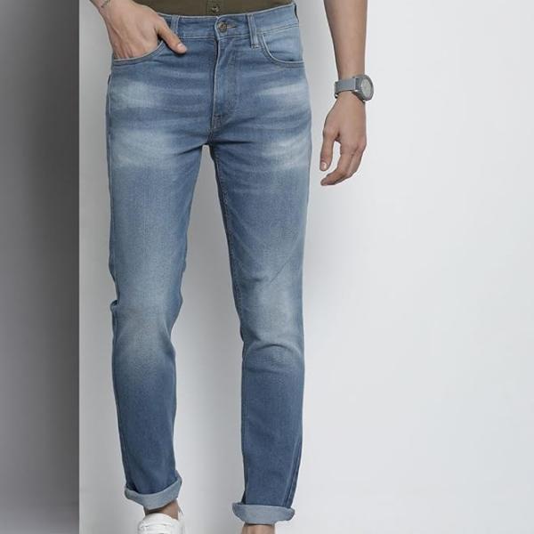 The Indian Garage Co Men Regular Fit Placement Print Mid-Rise Stretchable Jeans