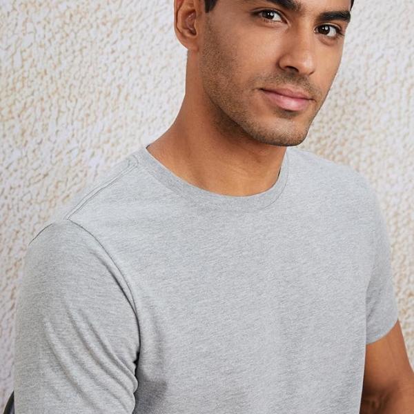 Symbol Men's Solid Cotton T Shirt | Round Neck | Half Sleeve | Plain-Regular Fit