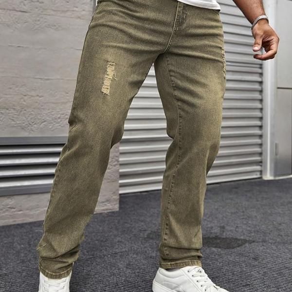 URBAN POCKETS Jeans for Men | Distressed Denim Pants with Slim Tapered Fit & Washed Look (Comfort-Tarry-U06-U07)