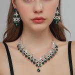 Latest Fancy Wedding Crystal Diamond Necklace Set for Women | Premium Party Wear Jewellery