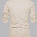 Cotton Blend Mandarin Collar Self One Design Full Sleeve Casual Short Kurta