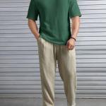 O3e® Mens Solid Dotted Unique Design Oversized Tshirt for Men - Round Neck Loose Fit Drop Shoulder Mens T-Shirt