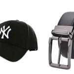 Men’s Premium Accessories Combo – NY Baseball Cap, Leather Belt & Wallet Set (Black & Navy Blue)