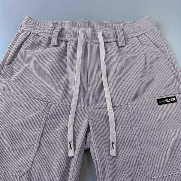 Solid Corduroy Track Pants with Pockets