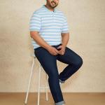 Symbol Men's Cotton Rich Striped Polo Tshirts | Collar Tshirts | Half Sleeves - Regular Fit