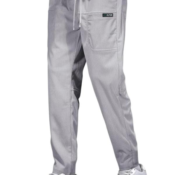 Solid Corduroy Track Pants with Pockets