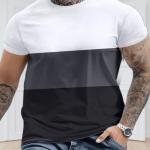 Men’s Regular Fit Round Neck Colorblocked T-Shirt – Soft Fabric, Half Sleeves, Sports & Casual Wear