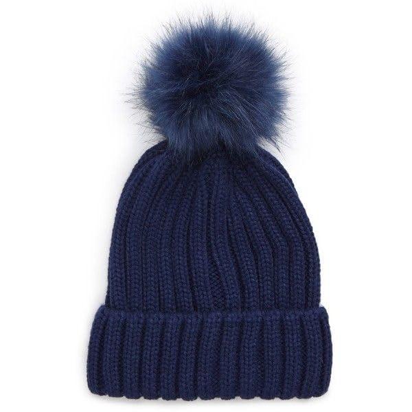 Women’s Winter Warm Woolen Beanie Cap with Pom-Pom – Soft, Snow-Proof, Stretch Fit | Navy Blue