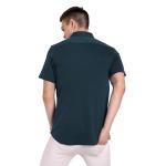 Men’s Navy Pure Cotton Collared Shirt – Versatile Formal & Casual Wear, Half Sleeve, No Pocket, Perfect Fit