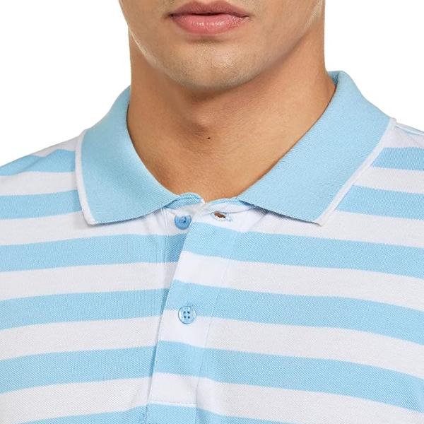 Symbol Men's Cotton Rich Striped Polo Tshirts | Collar Tshirts | Half Sleeves - Regular Fit