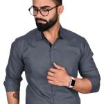 Tee Projekt Casual Shirt for Men Regular Fit Long Soild Sleeve Shirt Suitable for Event, Formal Wear