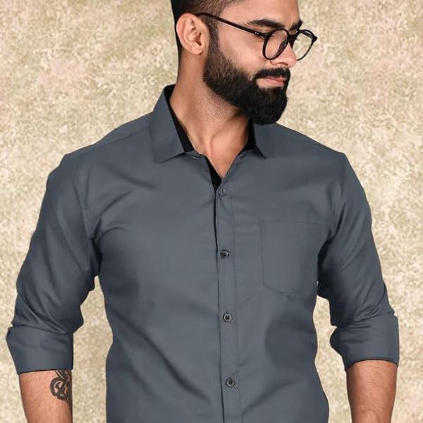 Tee Projekt Casual Shirt for Men Regular Fit Long Soild Sleeve Shirt Suitable for Event, Formal Wear
