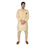 Men’s Premium Jacquard Kurta Pajama with Ethnic Long Jacket Set – Festive & Wedding Wear