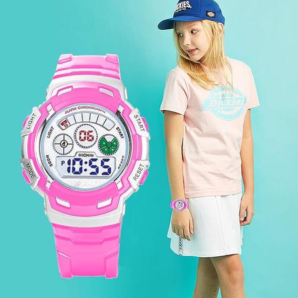 Kids Digital Watch with Colorful LED Light | Alarm, Stopwatch & Waterproof Design – Model EF82033