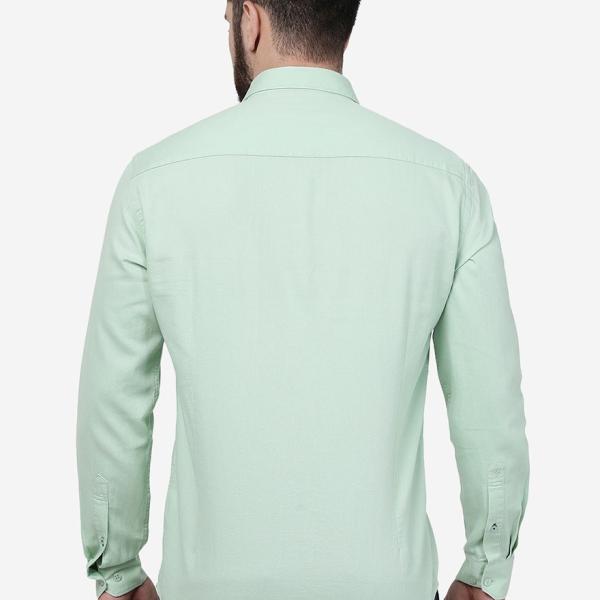 Pastel Green Solid Smart Fit Semi-Casual Men’s Shirt – 100% Cotton | FriendsWells