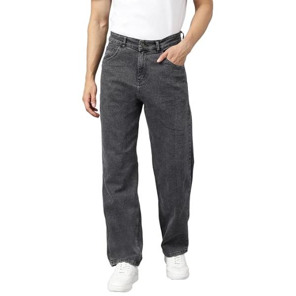 Relaxed Fit Straight-Leg Jeans|Comfortable & Durable Denim Jeans
