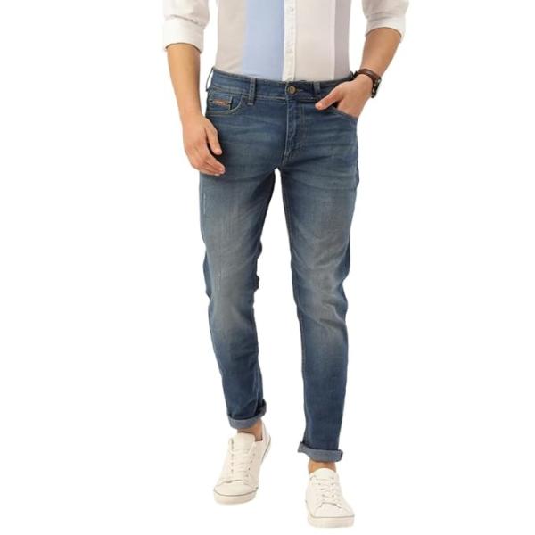 The Indian Garage Co Men's Slim Fit Mid Rise Jeans