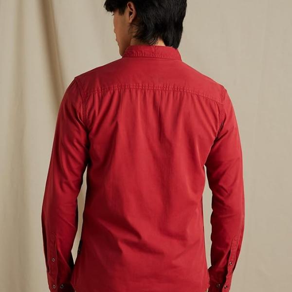 FriendsWells Men’s Solid Cotton Casual Shirt with Double Flap Pockets – Slim Fit, Full Sleeves (Plus Sizes Available)