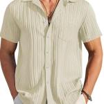 Casual Shirts |Half Sleeve|Line Textured|Solid Regular Fit Shirt