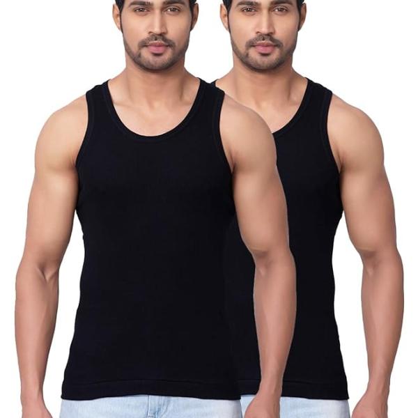 Dixcy Scott Originals Men's Solid 100% Combed Cotton Itch-Free & Comfortable Round Neck Sleeveless Under Regular Fit Shirt Tank Fit Vest Innerwear - Victory Durby |