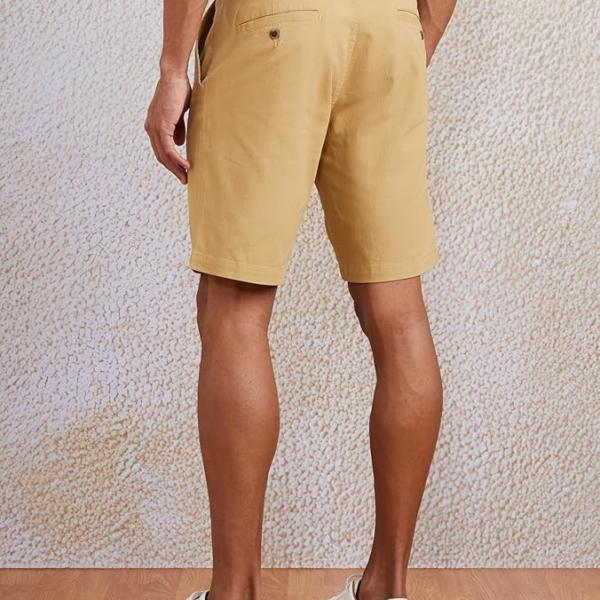 Mens Cotton Rich Stretchable Regular Fit Chino Shorts |Slant Pockets