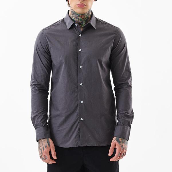 Core Lab Charcoal Grey Slim Fit Shirt for Men – 100% Cotton | Full Sleeves | Classic Plain Casual & Formal Wear