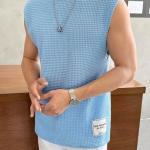 O3e || T-Shirt for Mens Waffle Tank Tops Sleeveless Round Neck Polycotton Use for Gym, Running and Outdoor