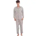 Men’s Light Grey Printed Cotton Night Suit Set – Shirt & Pyjama | Stylish Sleepwear & Loungewear