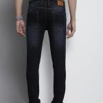The Indian Garage Co Men's Skinny Fit Mid Rise Solid Mid-Rise Stretchable Jeans