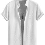 SWADESI STUFF Mens Stylish Polycotton Regular Fit Chinese Collar Half Sleeve Shirt