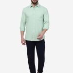 Pastel Green Solid Smart Fit Semi-Casual Men’s Shirt – 100% Cotton | FriendsWells